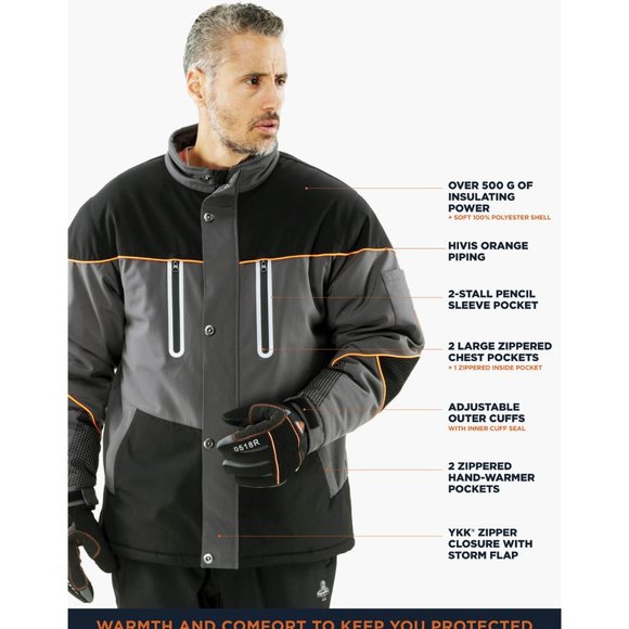 Refrigiwear PolarForce Jacket 8140 Warm Winter Work / Freezer Coat -40F - Picture 6 of 10